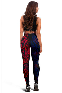 Hawaiian Kanaka Women's Leggings Flag Nation Black Demodern AH - Polynesian Pride