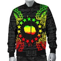 Cook Islands Polynesian Men's Bomber Jacket Map Reggae - Polynesian Pride