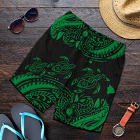 Hawaii Polynesian Men's Short - Green Sea Turtle Black - Green - Polynesian Pride