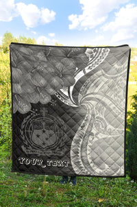 Samoa Custom Personalised Premium Quilt - Samoa Seal Wave Style (Black) - Polynesian Pride