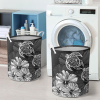 Hibiscus Turtles Hawaii Laundry Basket White AH - Polynesian Pride