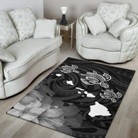 Hawaii Turtle Hibiscus Map Polynesian Area Rug AH - Polynesian Pride