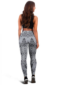 Polynesian Lauhala Mix White Hawaii Women's Leggings AH - Polynesian Pride