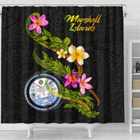 Marshall Islands Polynesian Shower Curtain - Plumeria Tribal - Polynesian Pride