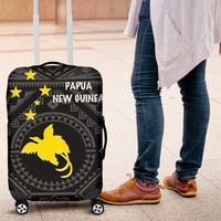 Papua New Guinea Luggage Covers - Flag With Polynesian Patterns (Black) - Polynesian Pride