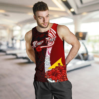 Tokelau Polynesian Custom Personalised Men's Tank Top - Coat Of Arm With Hibiscus - Polynesian Pride