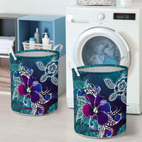 hawaiiLaundry Basket - Hawaii Turtle Flowers And Palms Retro - Polynesian Pride