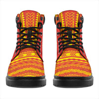 New Caledonia Leather Boots - Polynesian Flag Chief Version - Polynesian Pride
