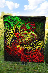 Guam Polynesian Premium Quilt - Reggae Shark Polynesian Tattoo - Polynesian Pride