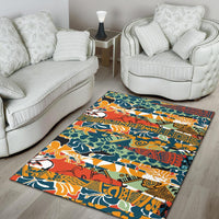 Polynesian Area Rug - Colorful Hibiscus Flowers Pattern - Polynesian Pride