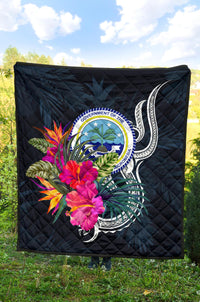 Federated States of Micronesia Premium Quilt - Tropical Flower - Polynesian Pride