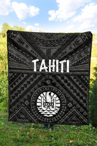 Tahiti Premium Quilt - Tahiti Seal In Polynesian Tattoo Style (Black) - Polynesian Pride