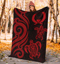 Pohnpei Micronesian Premium Blanket - Red Tentacle Turtle - Polynesian Pride