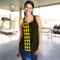 Hawaii Kakau Polynesian Hammerhead Shark Women's Racerback Tank - Yellow - Polynesian Pride