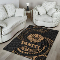 Tahiti Polynesian Area Rug - Gold Tribal Wave - Polynesian Pride
