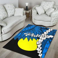 Palau Polynesian Are Rug - Tribal Wave Tattoo Flag Style - Polynesian Pride
