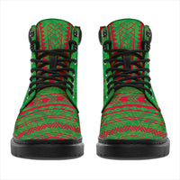 Vanuatu Leather Boots - Polynesian Flag Chief Version - Polynesian Pride
