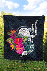 Marshall Islands Polynesian Premium Quilt - Tropical Flower - Polynesian Pride