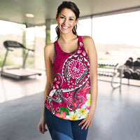 Tahiti Women's Racerback Tank - Turtle Plumeria (Pink) - Polynesian Pride