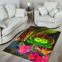 Samoa Polynesian Area Rug - Hibiscus and Banana Leaves - Polynesian Pride