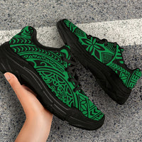Polynesian Hawaiian Style Tribal Tattoo Green Chunky Sneakers - Polynesian Pride