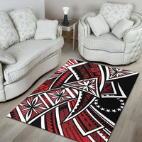 Cook Islands Area Rug - Tribal Flower Special Pattern Red Color - Polynesian Pride