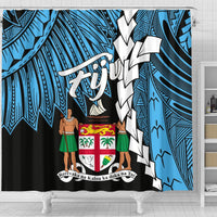 Fiji Polynesian Shower Curtain - Tribal Wave Tattoo Flag Style - Polynesian Pride