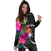 Chuuk Women's Hoodie Dress - Polynesian Hibiscus Pattern - Polynesian Pride