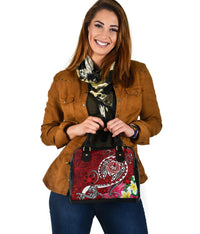 Tahiti Shoulder Handbag - Turtle Plumeria (Red) - Polynesian Pride