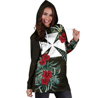 Wallis and Futuna Hoodie Dress - Wallis and Futuna Coat Of Arms Hibiscus - Polynesian Pride