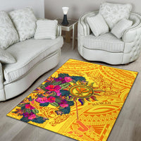 Polynesian Hawaii Kanaka Maoli Area Rug - Hibiscus Flowers & Polynesian Patterns - Polynesian Pride