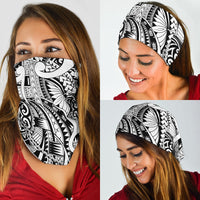 Polynesian Curly Tatau White Unisex Bandana - Polynesian Pride