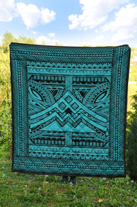 Hawaii Polynesian Mauna Kea Premium Quilt Blue - Polynesian Pride