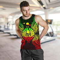 French Polynesia Polynesian Men Tank Top Map Reggae - Polynesian Pride