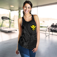 Hawaii Women's Racerback Tank Polynesian Kanaka Map Hawaiian Racerback - Grey - TT Style - Polynesian Pride