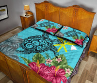 Hawaii Kanaka Turtle Hibiscus Plumeria Tropical Style - Quilt Bed Set AH - Polynesian Pride