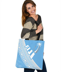 Fiji Tapa Rugby Tote Bag version Style You Win - Blue - Polynesian Pride