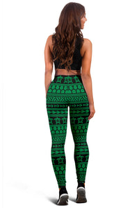 Polynesian Tattoo Tribal Green Hawaii Women's Leggings AH - Polynesian Pride