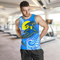 Palau Polynesian Men's Tank Top - Palau Flag with Polynesian Tattoo - Polynesian Pride