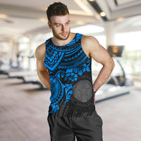 Northern Mariana Islands Polynesian Men's Tank Top - Blue Turtle - Polynesian Pride