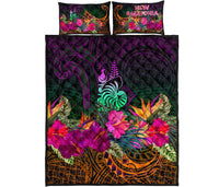 New Caledonia Polynesian Quilt Bed Set - Summer Hibiscus - Polynesian Pride