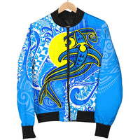 Palau Polynesian Men's Bomber Jacket - Palau Flag with Polynesian Tattoo - Polynesian Pride