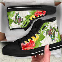 Polynesian Hawaii High Top Shoes Turtle Colorful - Polynesian Pride