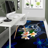 Chuuk Micronesia Area Rug - Turtle With Plumeria Flowers - Polynesian Pride