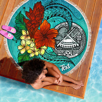 American Samoa Beach Blanket - Custom Personalised Tropical Flowers Style - Polynesian Pride
