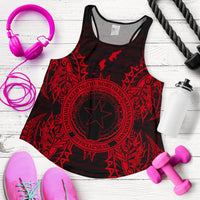 Northern Mariana Islands Polynesian Women Tank Top Map Red - Polynesian Pride