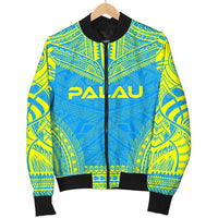 Palau Flag Polynesian Chief Men's Bomber Jacket - Polynesian Pride