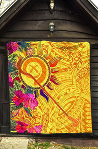 Polynesian Quilts - Vanuatu Symbols With Hibiscus - Polynesian Pride