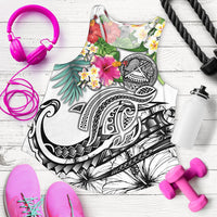 Polynesian American Samoa Women's Racerback Tank - Summer Plumeria (White) White - Polynesian Pride