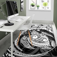 Hawaiian Map Kanaka Honu Hibiscus Globular Polynesian Area Rug AH - Polynesian Pride